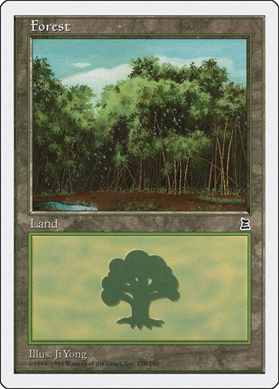 Forest 178 (PTK) #178 Land (Heavily Played) Portal Three Kingdoms Magic: The Gathering: 1999
