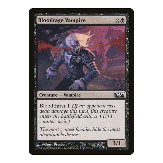 Bloodrage Vampire (M12) #83 Common (Lightly Played) Magic 2012 (M12) Magic: The Gathering: 2011