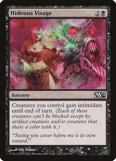 Hideous Visage (M12) #100 Common (Moderately Played) Magic 2012 (M12) Magic: The Gathering: 2011