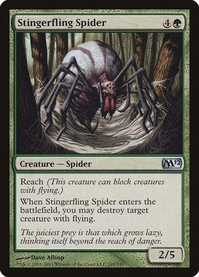 Stingerfling Spider (M12) #197 Uncommon (Moderately Played) Magic 2012 (M12) Magic: The Gathering: 2011