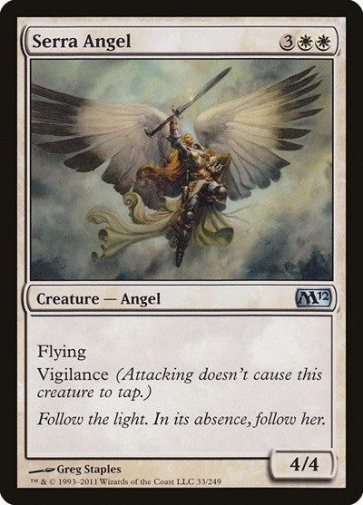 Serra Angel (M12) #33 Uncommon (Lightly Played) Magic 2012 (M12) Magic: 2011