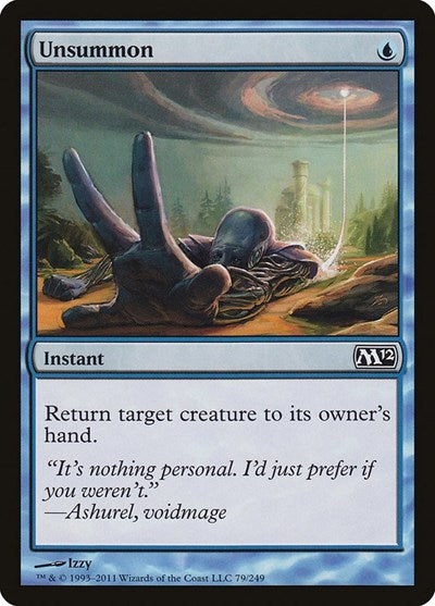 Unsummon (M12) #79 Common (Damaged) Magic 2012 (M12) Magic: The Gathering: 2011