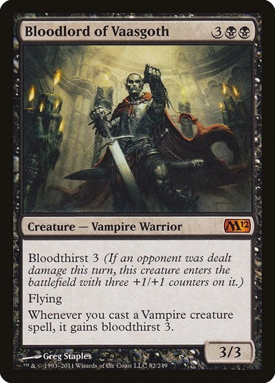 Bloodlord of Vaasgoth (M12) #82 Mythic Rare (Damaged) Magic 2012 (M12) Magic: The Gathering: 2011