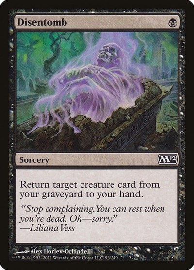 Disentomb (M12) #93 Common (Moderately Played) Magic 2012 (M12) Magic: The Gathering: 2011