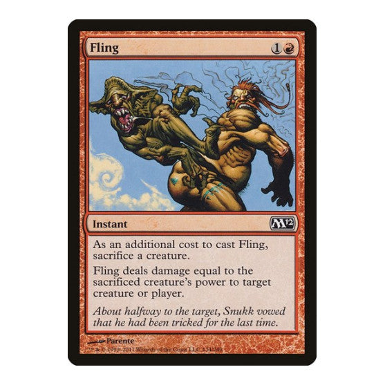 Fling (M12) #134 Common (Lightly Played) Magic 2012 (M12) Magic: The Gathering: 2011