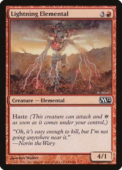 Lightning Elemental (M12) #149 Common (Moderately Played) Magic 2012 (M12) Magic: The Gathering: 2011