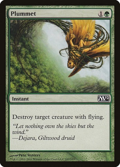 Plummet (M12) #187 Common (Lightly Played) Magic 2012 (M12) Magic: The Gathering: 2011