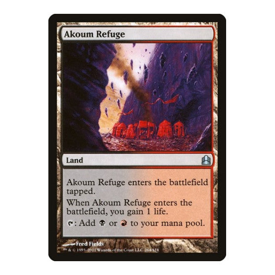 Akoum Refuge (CMD) #264 Uncommon (Damaged) Commander Magic: The Gathering: 2011