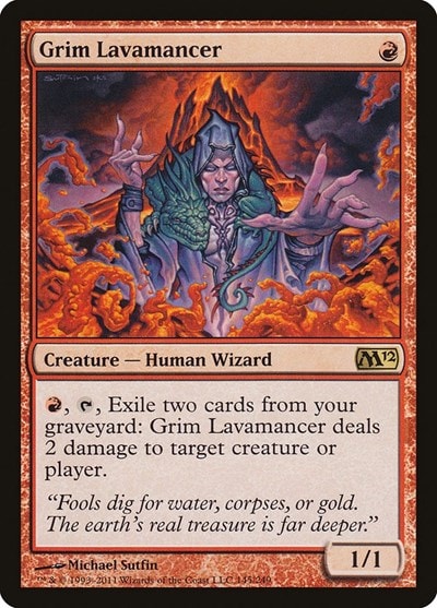 Grim Lavamancer (M12) #145 Rare (Lightly Played) Magic 2012 (M12) Magic: The Gathering: 2011