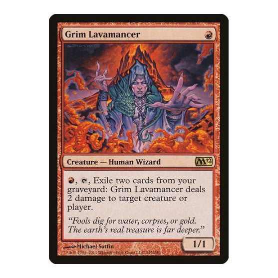 Grim Lavamancer (M12) #145 Rare (Lightly Played) Magic 2012 (M12) Magic: The Gathering: 2011