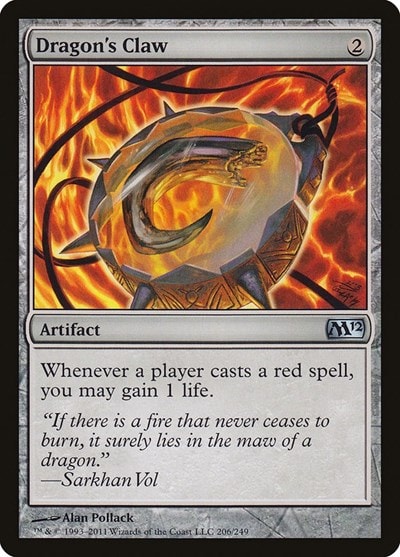 Dragon's Claw (M12) #206 Uncommon (Moderately Played) Magic 2012 (M12) Magic: The Gathering: 2011