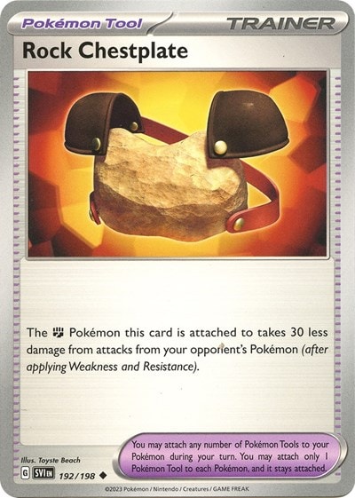 Rock Chestplate (SVI) #192/198 Uncommon (Moderately Played) SV01: Scarlet & Violet Base Set Pokemon: 2023