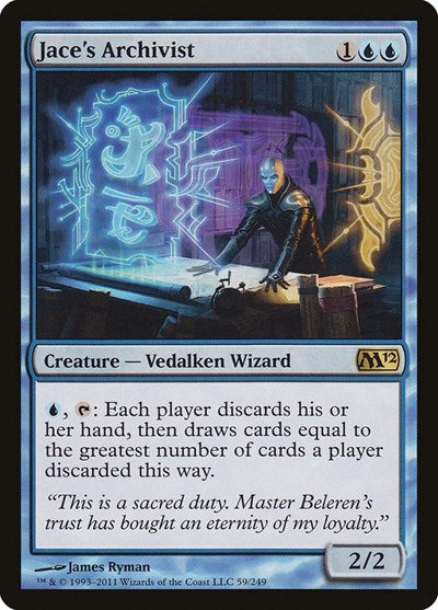 Jaces Archivist (M12) #59 Rare (Near Mint) Magic 2012 (M12) Magic: The Gathering: 2011