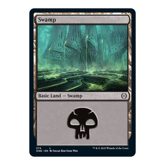 Swamp 274 (ONE) #274 Land (Foil Lightly Played) Phyrexia: All Will Be One Magic: The Gathering: 2023