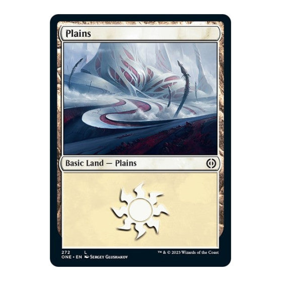 Plains 272 (ONE) #272 Land (Foil Lightly Played) Phyrexia: All Will Be One Magic: The Gathering: 2023