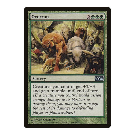Overrun (M12) #186 Uncommon (Moderately Played) Magic 2012 (M12) Magic: The Gathering: 2011