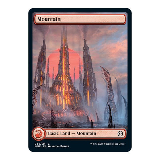 Mountain 265 Full Art (ONE) #265 Land (Foil Lightly Played) Phyrexia: All Will Be One Magic: The Gathering: 2023