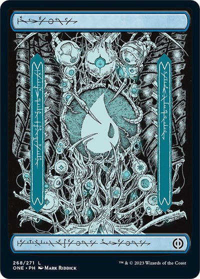 Island 268 Full Art (ONE) #268 Land (Near Mint) Phyrexia: All Will Be One Magic: The Gathering: 2023