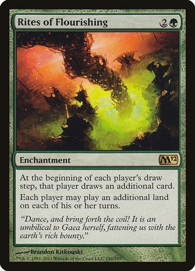 Rites of Flourishing (M12) #192 Rare (Lightly Played) Magic 2012 (M12) Magic: The Gathering: 2011