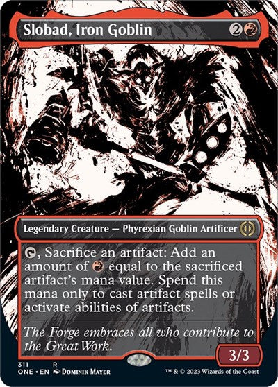 Slobad Iron Goblin Showcase (ONE) #311 Rare (Near Mint) Phyrexia: All Will Be One Magic: The Gathering: 2023