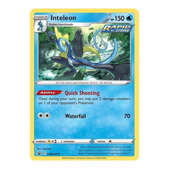 Inteleon - SWSH279 (SWSD) #SWSH279 Promo (Holofoil Heavily Played) SWSH: Sword & Shield Promo Cards Pokemon: 2019