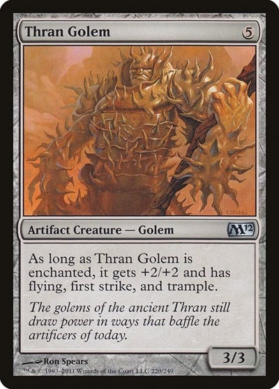Thran Golem (M12) #220 Uncommon (Moderately Played) Magic 2012 (M12) Magic: The Gathering: 2011