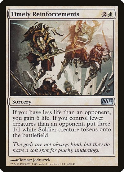 Timely Reinforcements (M12) #40 Uncommon (Lightly Played) Magic 2012 (M12) Magic: The Gathering: 2011
