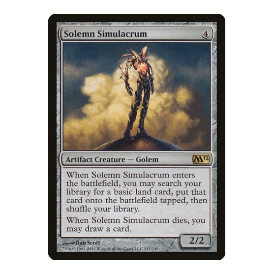 Solemn Simulacrum (M12) #217 Rare (Near Mint) Magic 2012 (M12) Magic: The Gathering: 2011