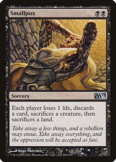 Smallpox (M12) #108 Uncommon (Lightly Played) Magic 2012 (M12) Magic: The Gathering: 2011