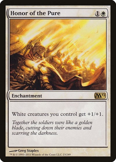Honor of the Pure (M12) #23 Rare (Lightly Played) Magic 2012 (M12) Magic: The Gathering: 2011