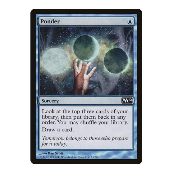 Ponder (M12) #73 Common (Lightly Played) Magic 2012 (M12) Magic: The Gathering: 2011