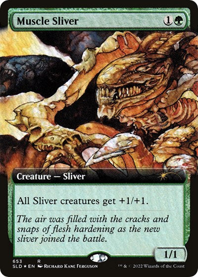 Muscle Sliver (Extended Art) (SLD) #653 Rare (Foil Near Mint) Secret Lair Drop Series Magic: The Gathering: 2026