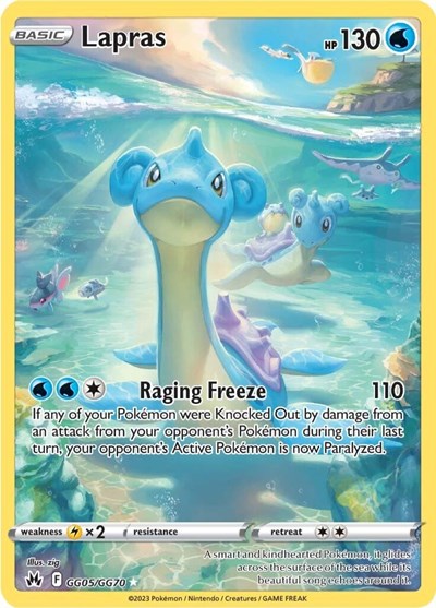 Lapras (CRZ:GG) #GG05/GG70 Ultra Rare (Holofoil Near Mint) SWSH: Crown Zenith: Galarian Gallery Pokemon: 2023
