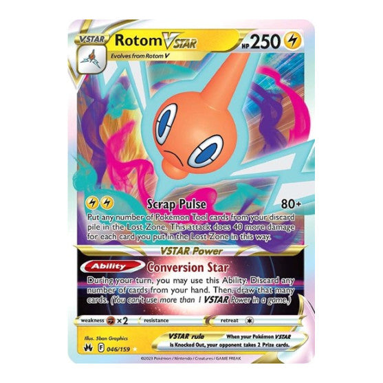 Rotom VSTAR (CRZ) #046/159 Ultra Rare (Holofoil Near Mint) SWSH: Crown Zenith Pokemon: 2023