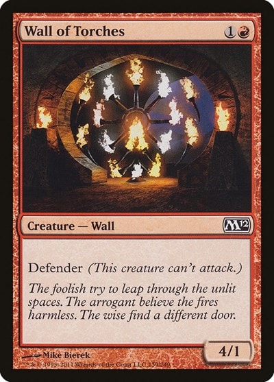 Wall of Torches (M12) #159 Common (Moderately Played) Magic 2012 (M12) Magic: The Gathering: 2011