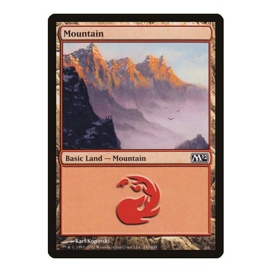 Mountain 243 (M12) #243 Land (Foil Lightly Played) Magic 2012 (M12) Magic: The Gathering: 2011