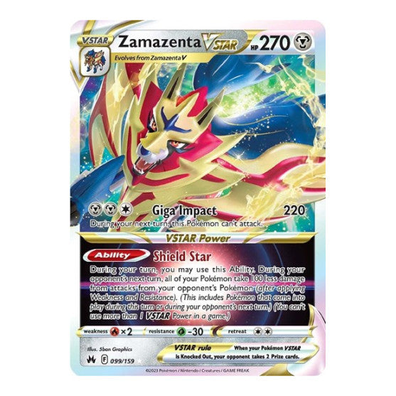 Zamazenta VSTAR (CRZ) #099/159 Ultra Rare (Holofoil Near Mint) SWSH: Crown Zenith Pokemon: 2023