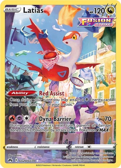 Latias (CRZ:GG) #GG20/GG70 Ultra Rare (Holofoil Near Mint) SWSH: Crown Zenith: Galarian Gallery Pokemon: 2023