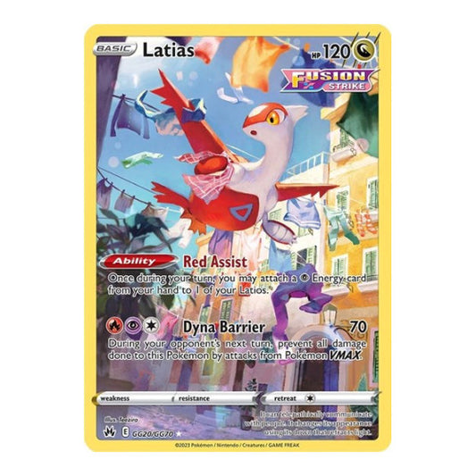 Latias (CRZ:GG) #GG20/GG70 Ultra Rare (Holofoil Near Mint) SWSH: Crown Zenith: Galarian Gallery Pokemon: 2023