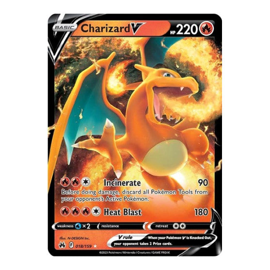 Charizard V (CRZ) #018/159 Ultra Rare (Holofoil Near Mint) SWSH: Crown Zenith Pokemon: 2023