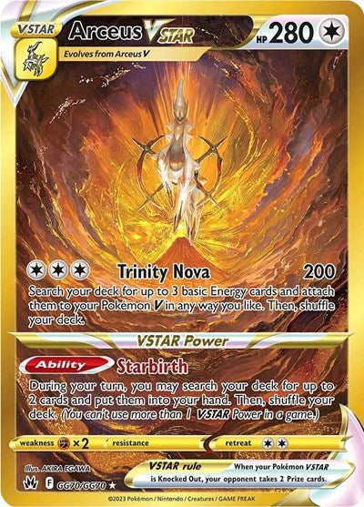 Arceus VSTAR (Secret) (CRZ:GG) #GG70/GG70 Secret Rare (Holofoil Near Mint) SWSH: Crown Zenith: Galarian Gallery Pokemon: 2023