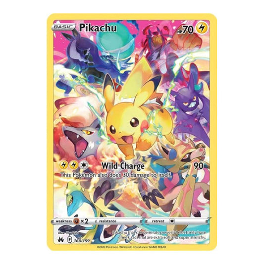 Pikachu (Secret) (CRZ) #160/159 Secret Rare (Holofoil Near Mint) SWSH: Crown Zenith Pokemon: 2023