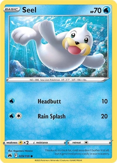 Seel (CRZ) #029/159 Common (Reverse Holofoil Near Mint) SWSH: Crown Zenith Pokemon: 2023