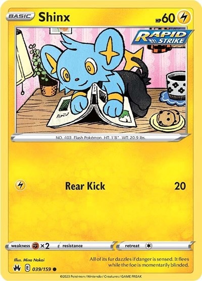 Shinx (39) (CRZ) #039/159 Common (Reverse Holofoil Moderately Played) SWSH: Crown Zenith Pokemon: 2023