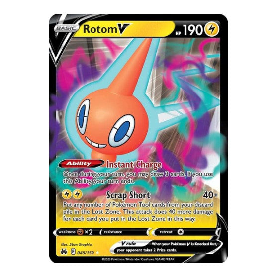 Rotom V (CRZ) #045/159 Ultra Rare (Holofoil Near Mint) SWSH: Crown Zenith Pokemon: 2023