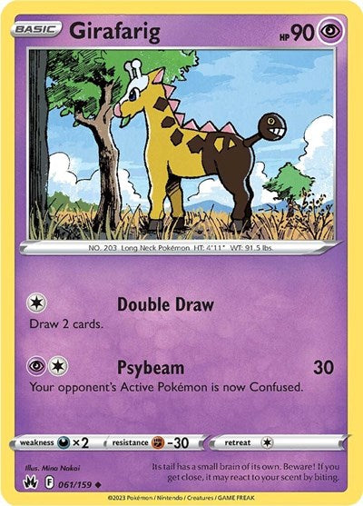 Girafarig (CRZ) #061/159 Uncommon (Reverse Holofoil Lightly Played) SWSH: Crown Zenith Pokemon: 2023