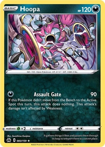 Hoopa (CRZ) #083/159 Holo Rare (Reverse Holofoil Moderately Played) SWSH: Crown Zenith Pokemon: 2023