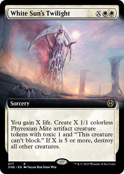 White Suns Twilight Extended Art (ONE) #377 Rare (Lightly Played) Phyrexia: All Will Be One Magic: The Gathering: 2023