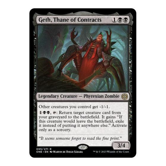 Geth, Thane of Contracts (ONE) #95 Rare (Lightly Played) Phyrexia: All Will Be One Magic: The Gathering: 2023