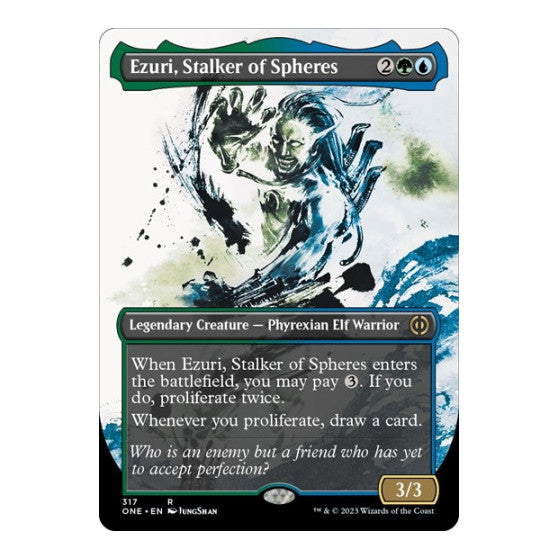 Ezuri Stalker of Spheres Showcase (ONE) #317 Rare (Foil Lightly Played) Phyrexia: All Will Be One Magic: The Gathering: 2023